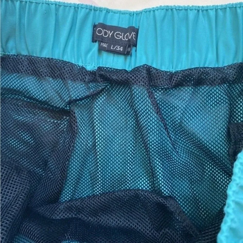 Body Glove Board Shorts Swim Trunks Men Size L /34 Sea Foam Blue Sky NWOT